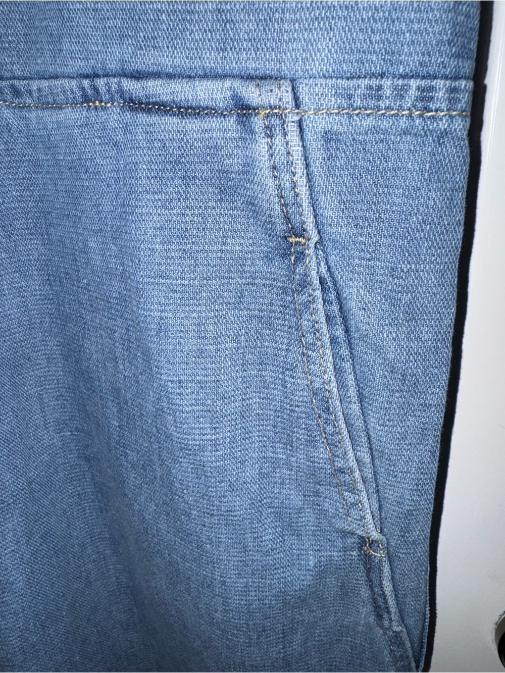 EASEL Cotton Denim Overalls Jumpsuit - Adjustable Straps - Wide Leg - Boho - NWT - Picture 6 of 6